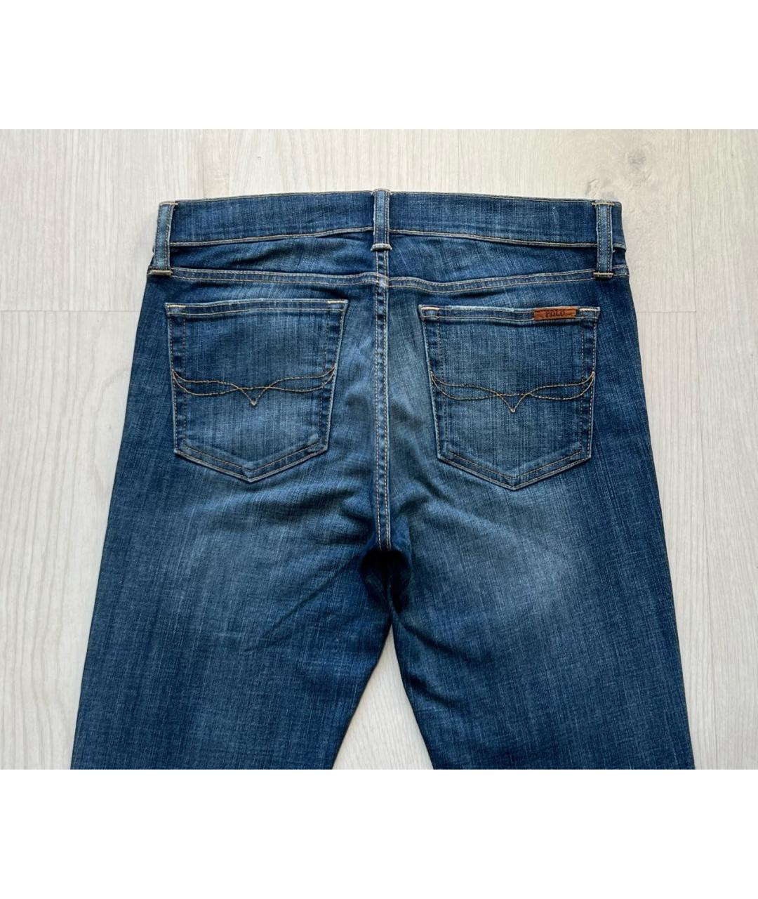 RALPH LAUREN Синие хлопко-эластановые джинсы слим, фото 4