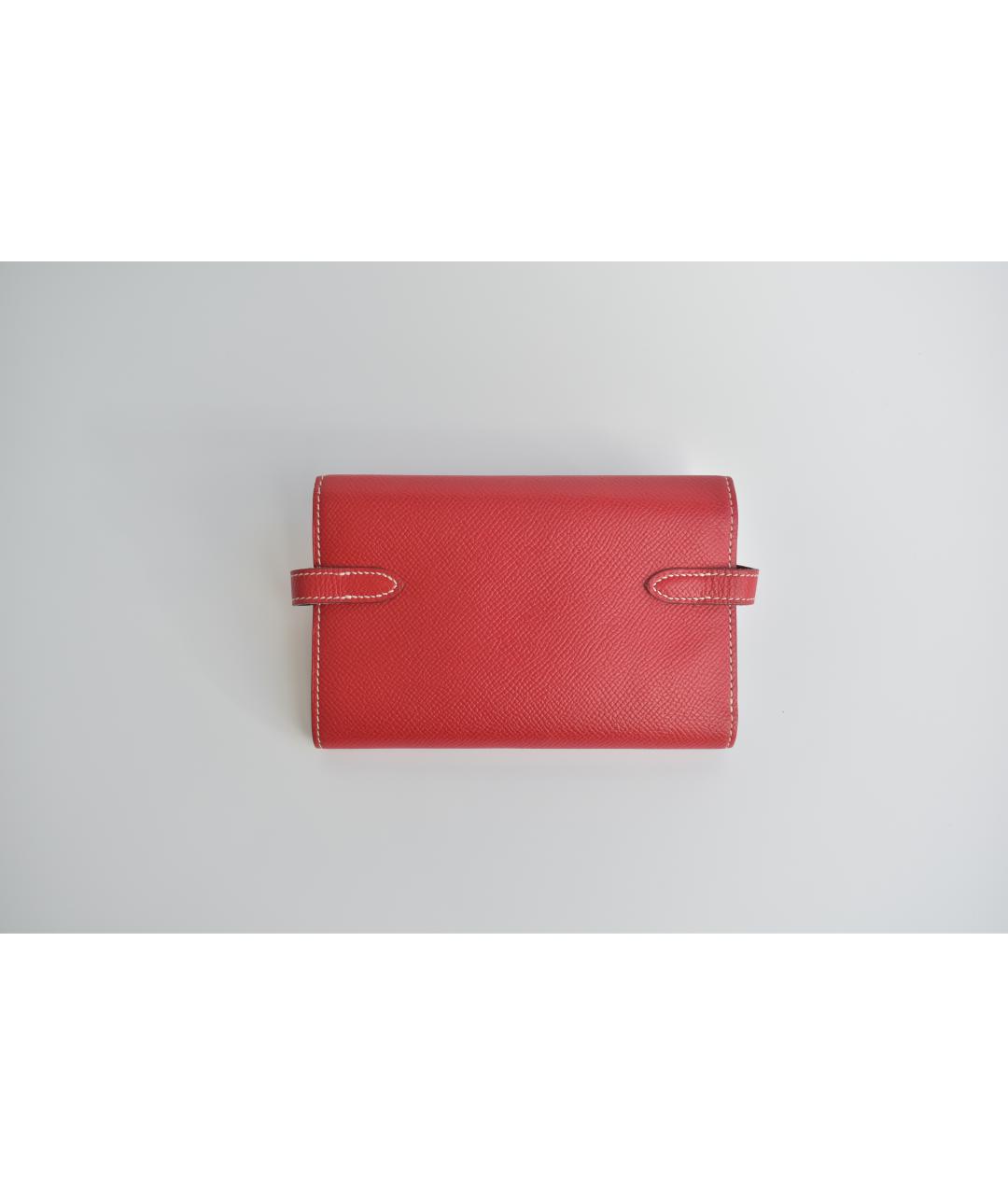 HERMES Коралловый кожаный кошелек, фото 3