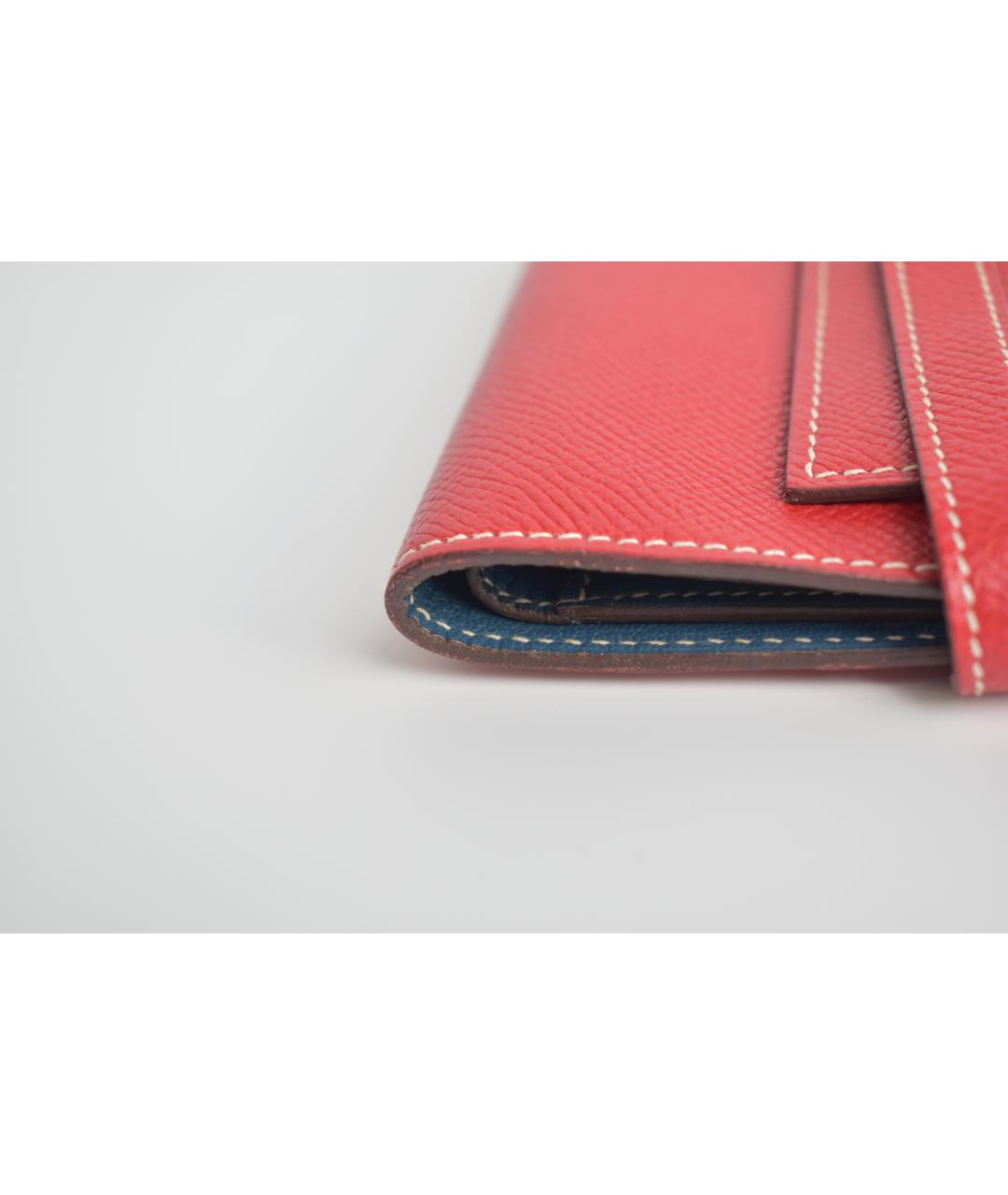 HERMES Коралловый кожаный кошелек, фото 7