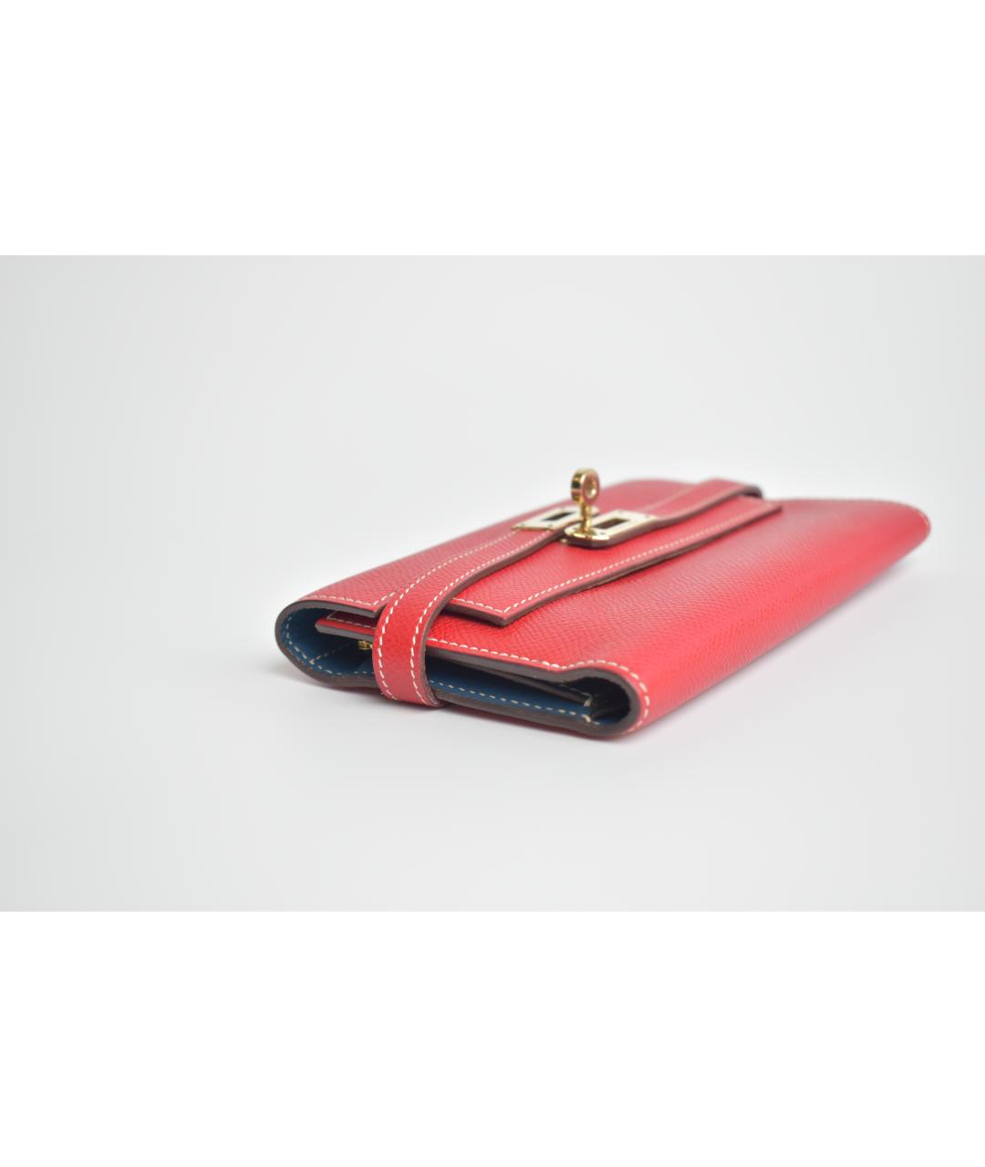 HERMES Коралловый кожаный кошелек, фото 2