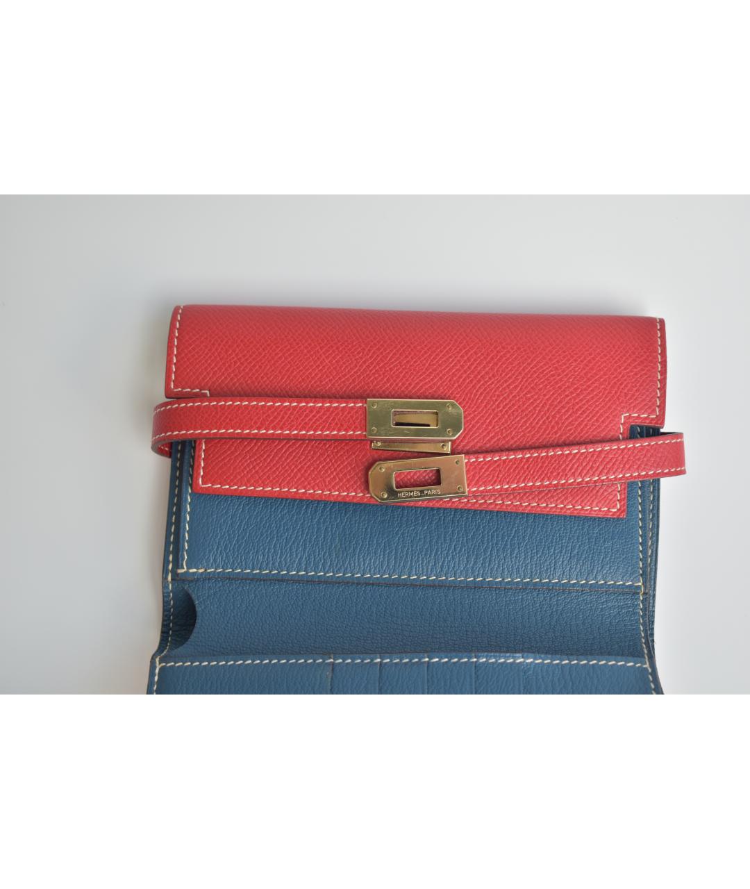HERMES Коралловый кожаный кошелек, фото 4