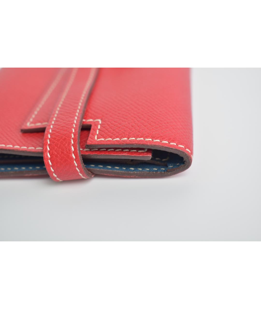 HERMES Коралловый кожаный кошелек, фото 6