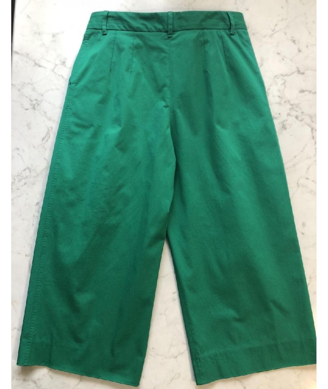 DOLCE&GABBANA Зеленые хлопко-эластановые брюки широкие, фото 2