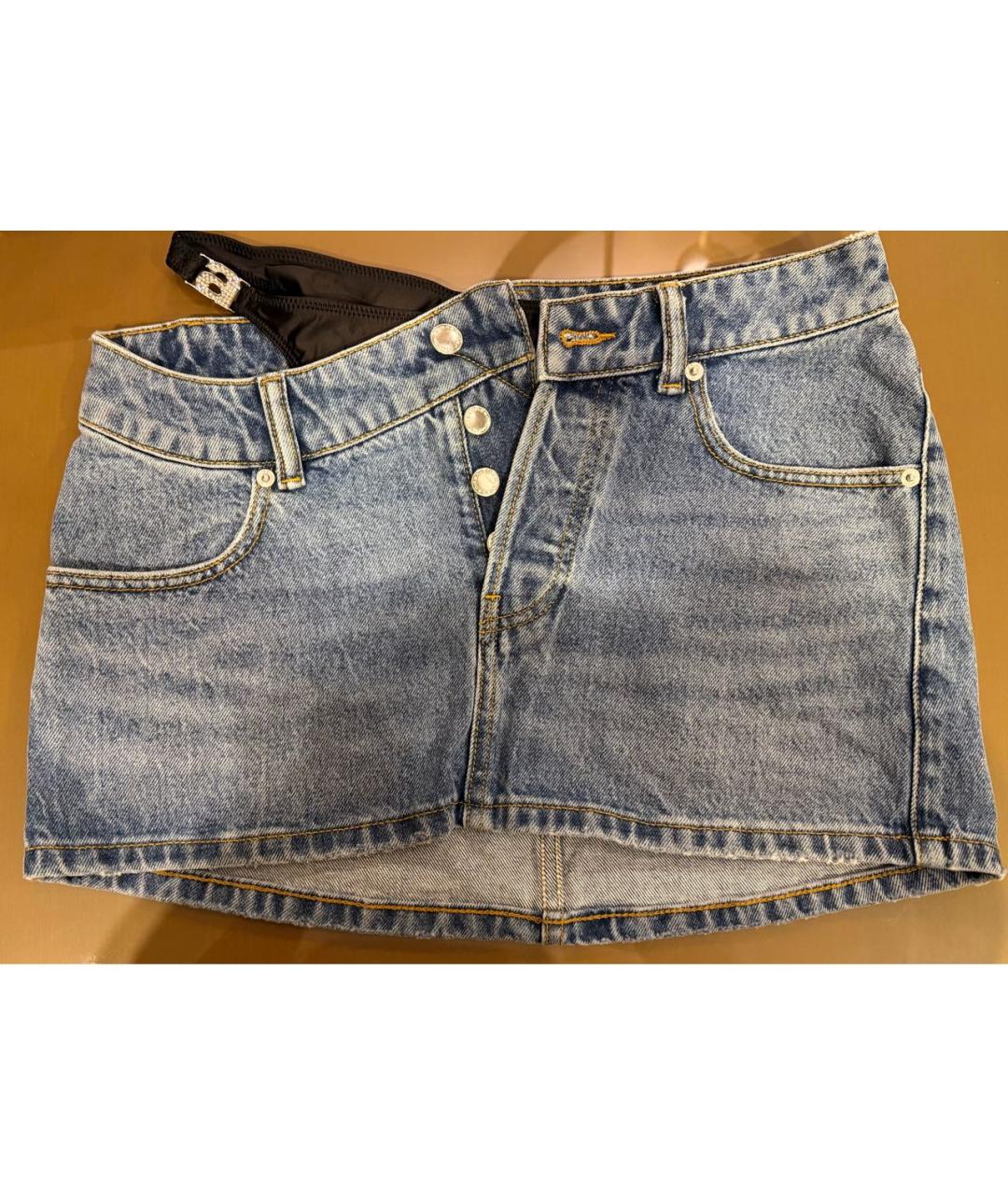 ALEXANDER WANG Синяя деним юбка мини, фото 3