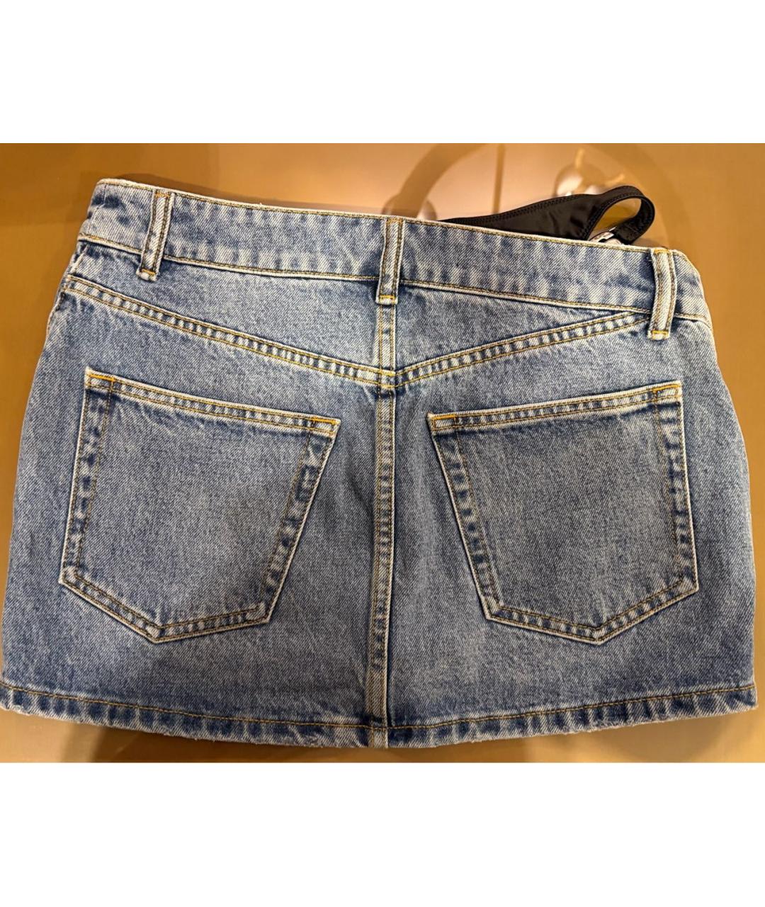 ALEXANDER WANG Синяя деним юбка мини, фото 2