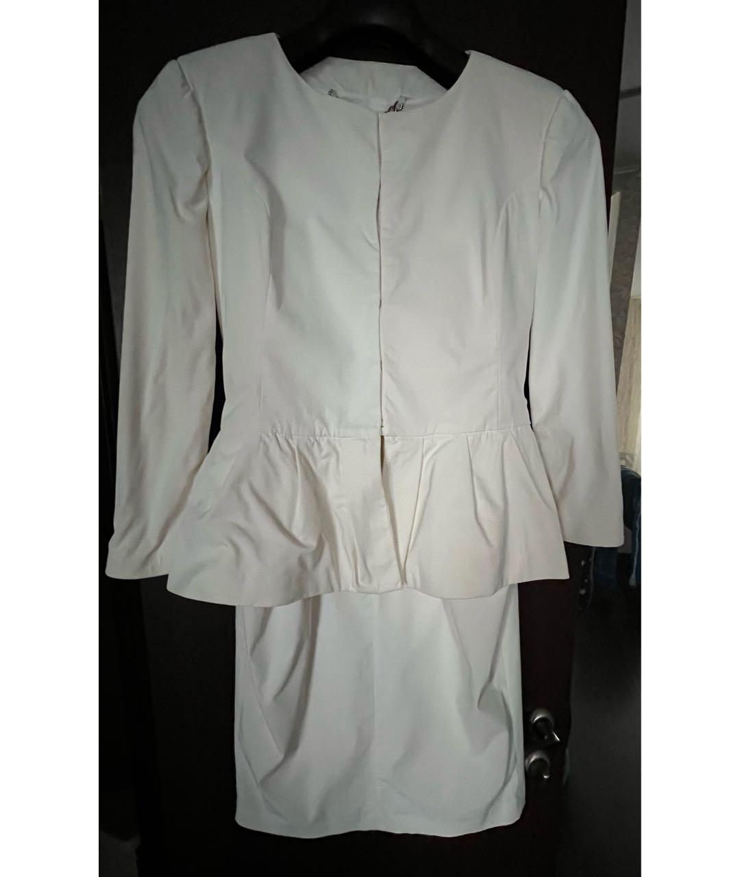 ELISABETTA FRANCHI Белый полиамидовый костюм с юбками, фото 8