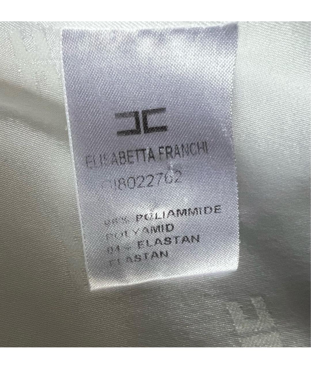 ELISABETTA FRANCHI Белый полиамидовый костюм с юбками, фото 6