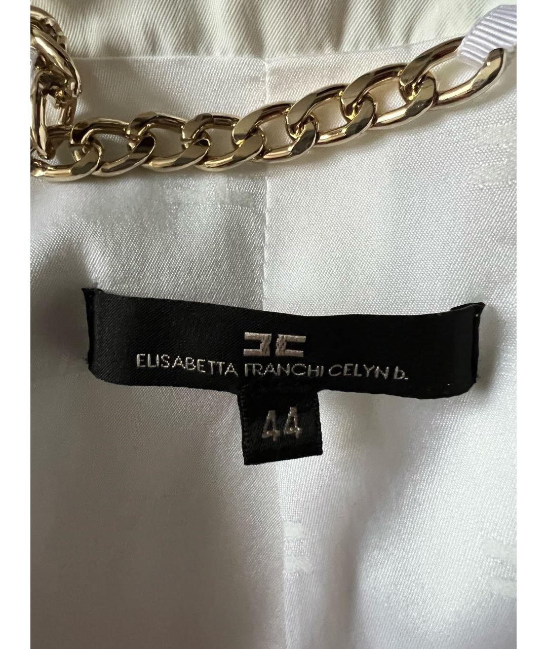 ELISABETTA FRANCHI Белый полиамидовый костюм с юбками, фото 3