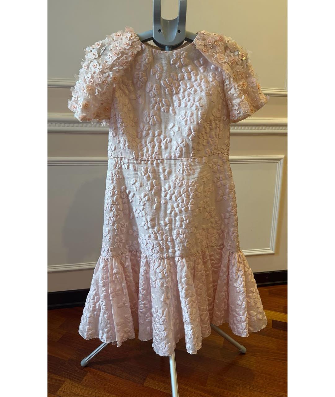 GIAMBATTISTA VALLI Розовое шелковое коктейльное платье, фото 8