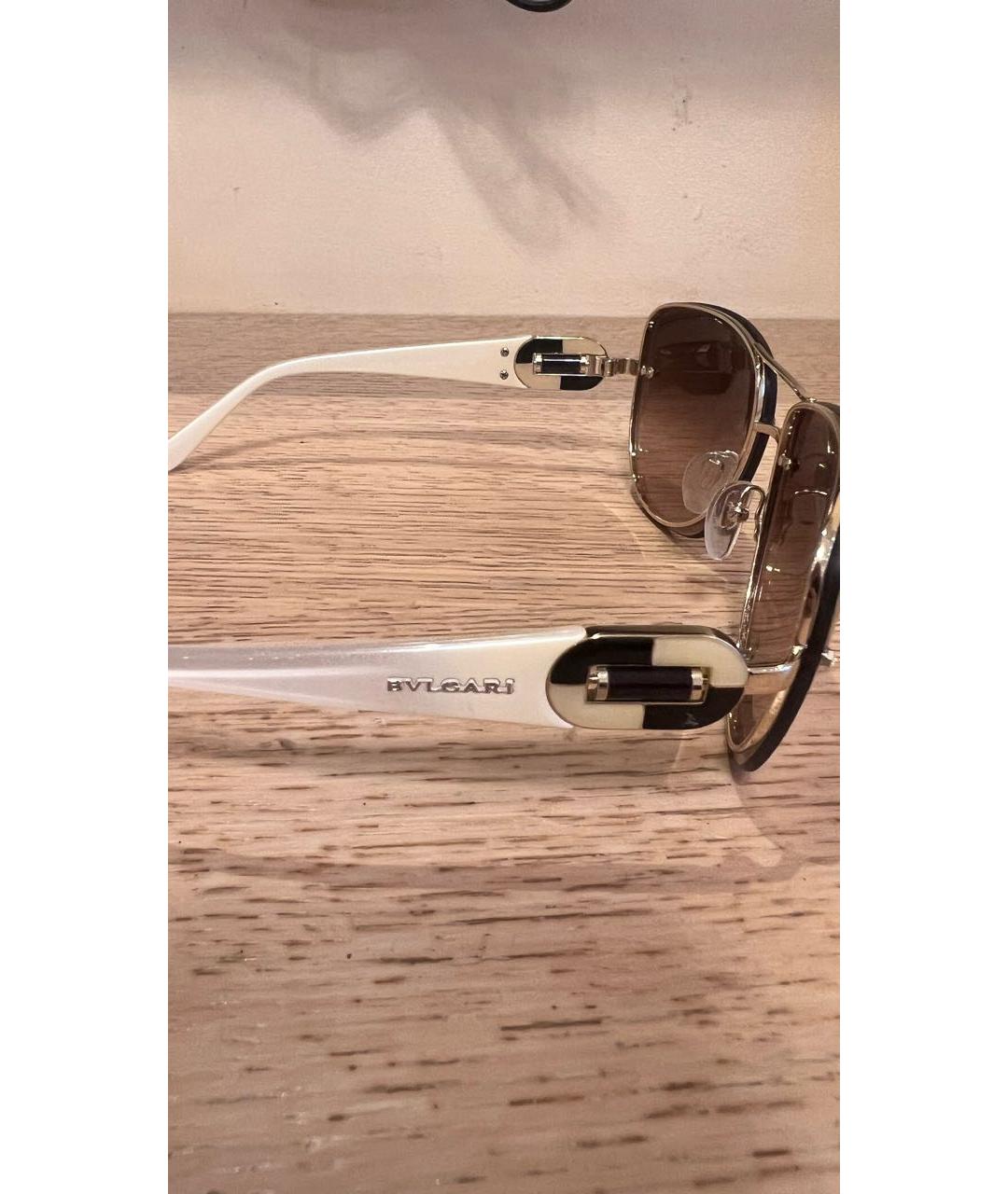 BVLGARI Бежевые пластиковые солнцезащитные очки, фото 5