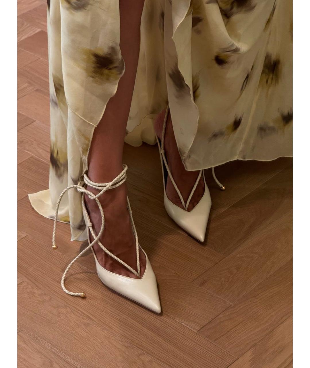 BOTTEGA VENETA Бежевые кожаные туфли, фото 4