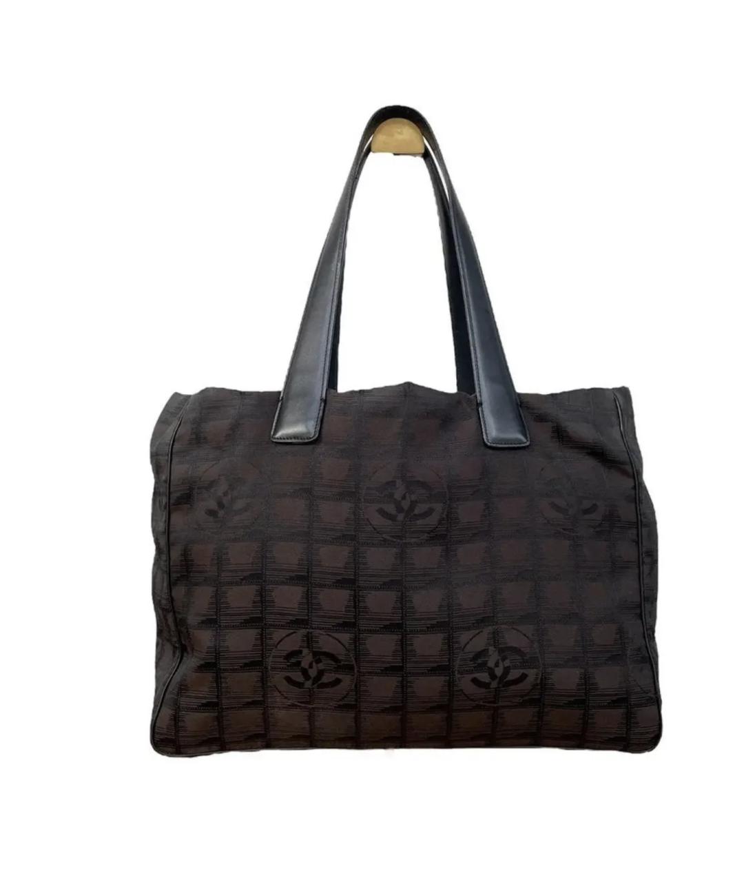 CHANEL Черная тканевая сумка с короткими ручками, фото 3