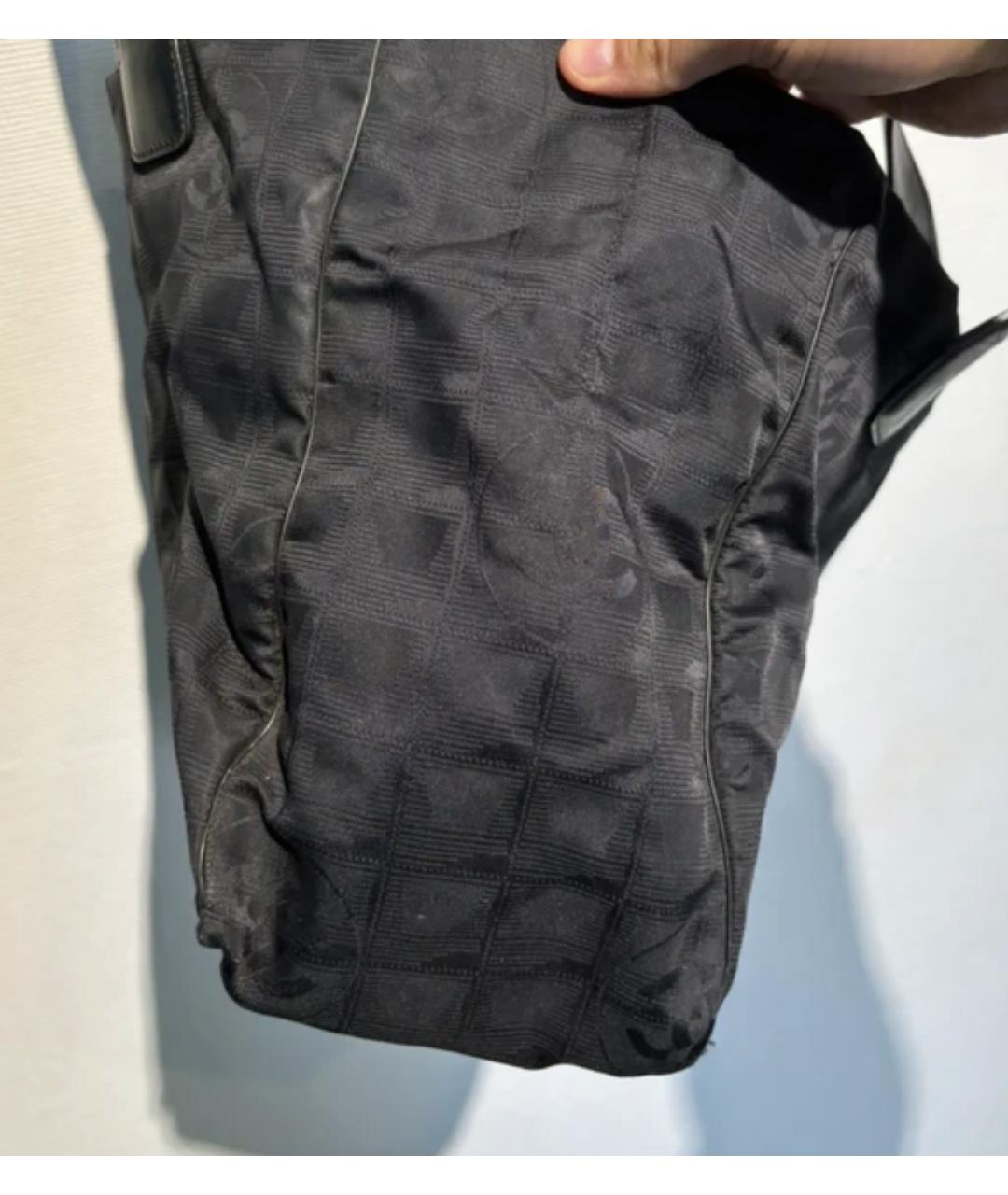 CHANEL Черная тканевая сумка с короткими ручками, фото 2