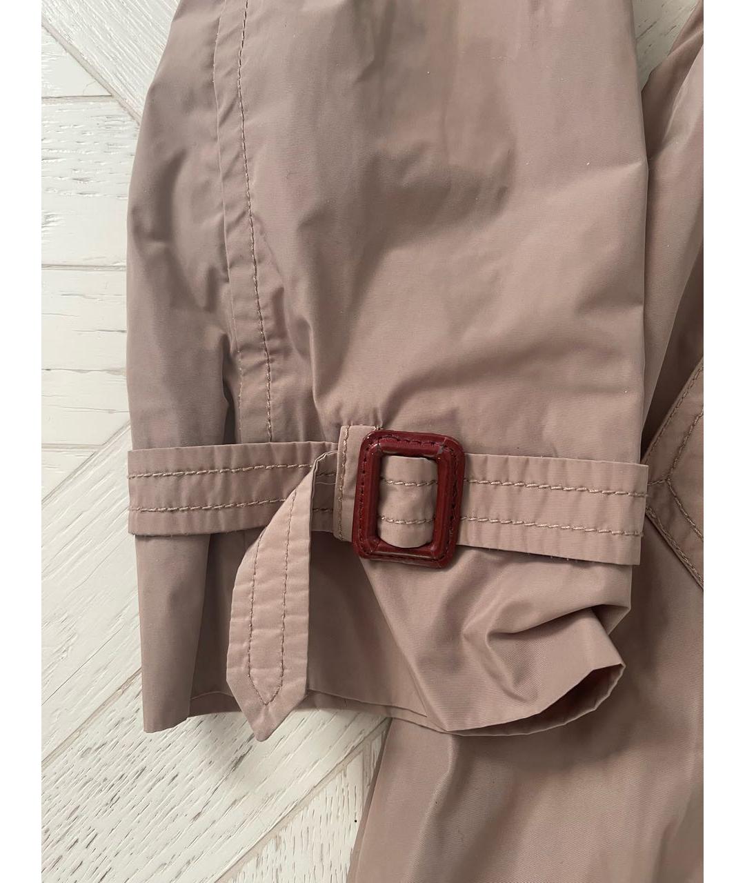 WEEKEND MAX MARA Бежевый полиэстеровый тренч/плащ, фото 5