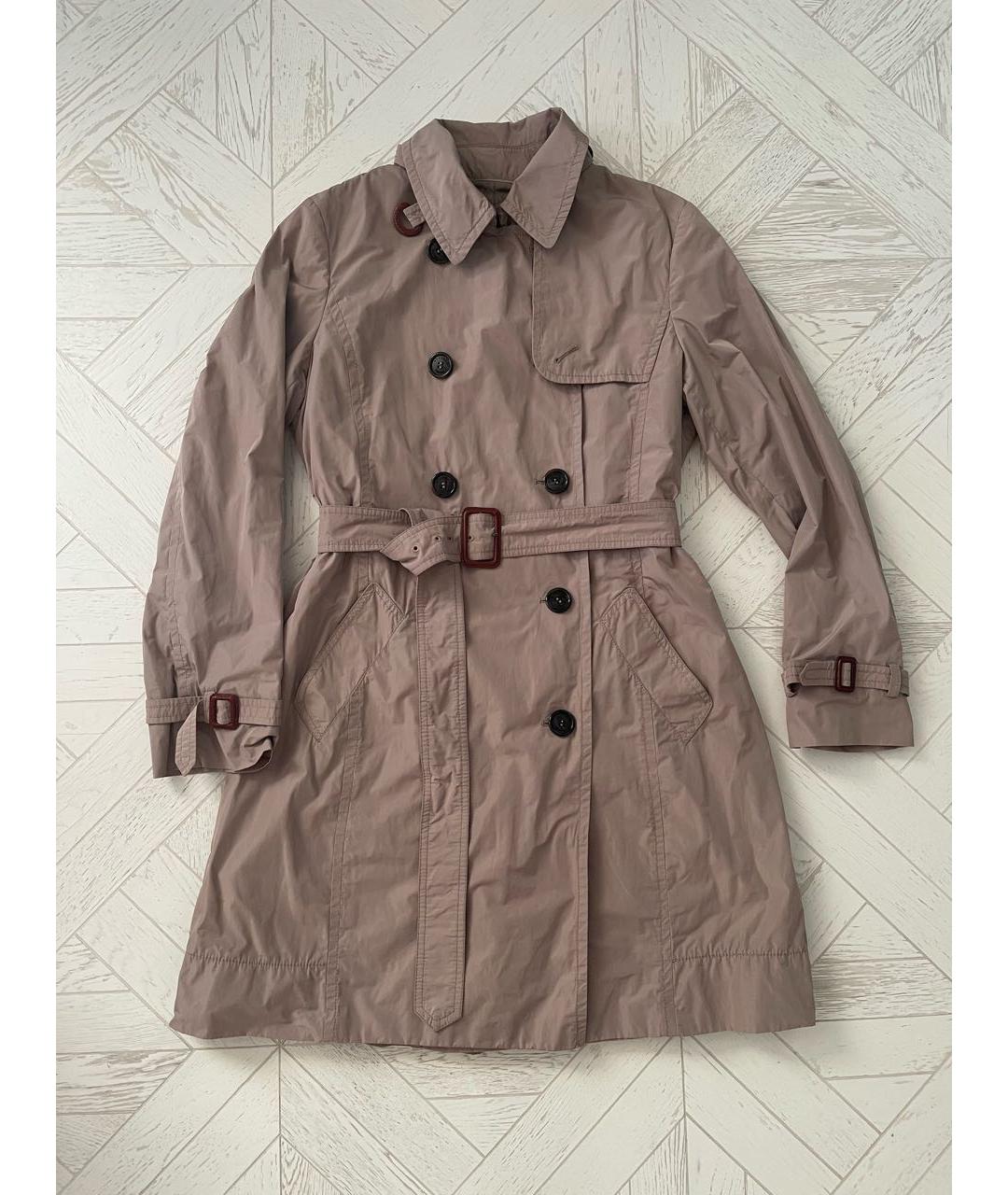 WEEKEND MAX MARA Бежевый полиэстеровый тренч/плащ, фото 9
