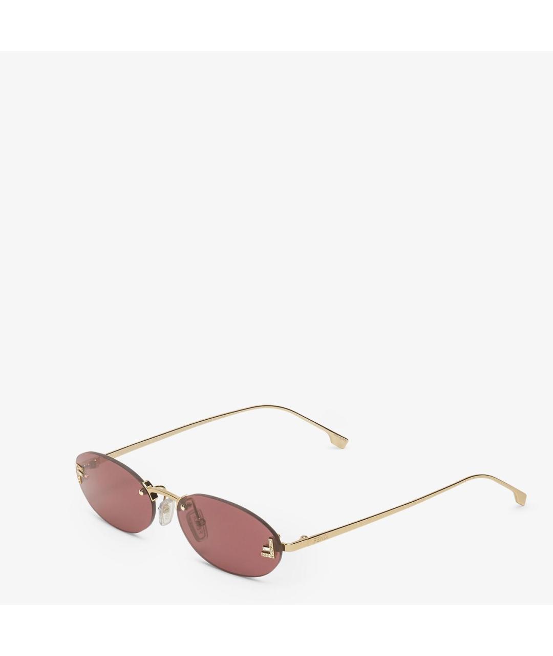 FENDI Розовые металлические солнцезащитные очки, фото 9
