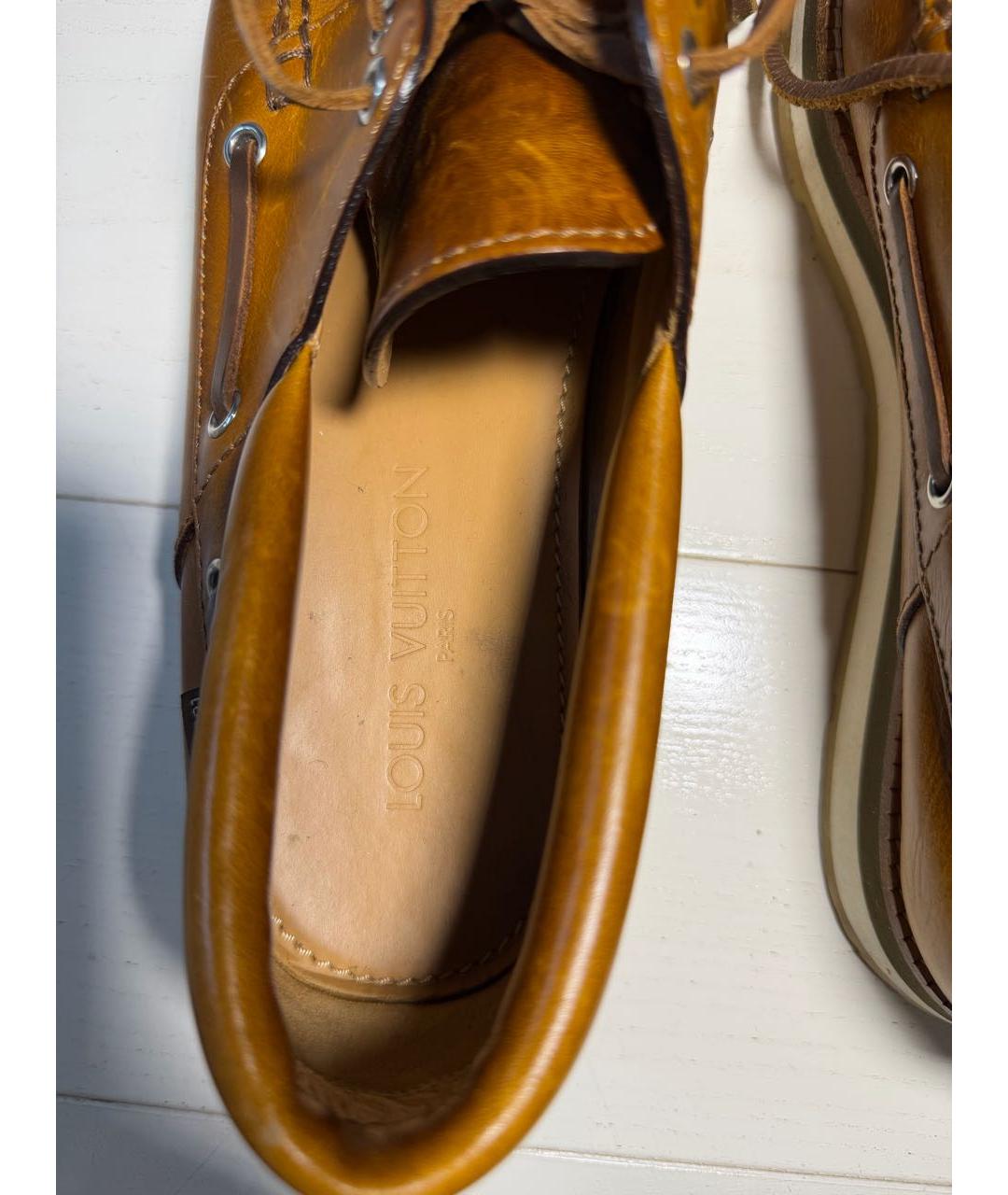LOUIS VUITTON Коричневые кожаные лоферы, фото 5