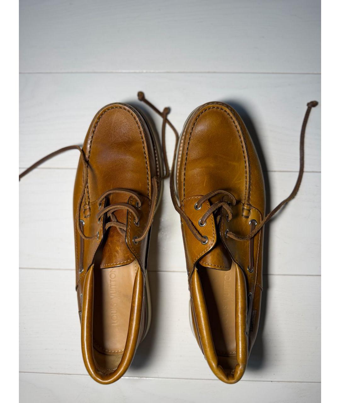 LOUIS VUITTON Коричневые кожаные лоферы, фото 3