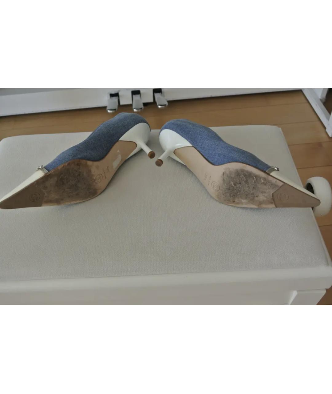 CHANEL Голубые текстильные туфли, фото 3