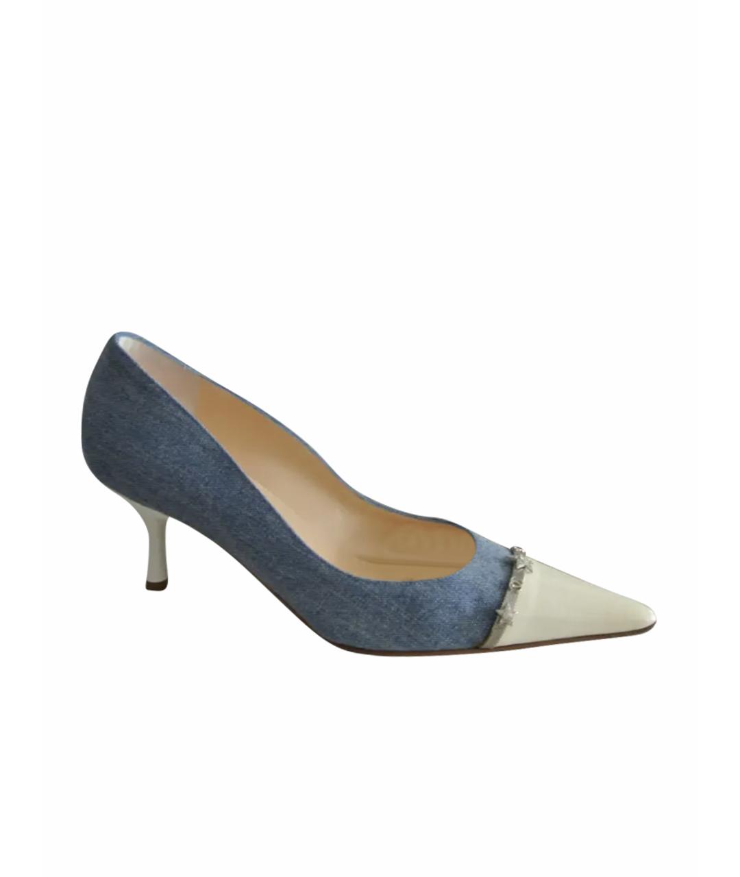 CHANEL Голубые текстильные туфли, фото 1