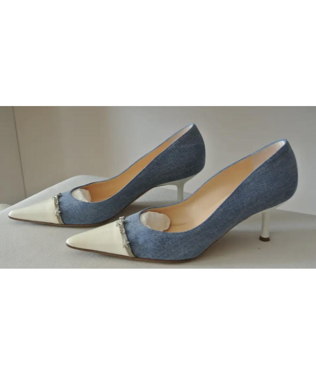 CHANEL Голубые текстильные туфли, фото 6