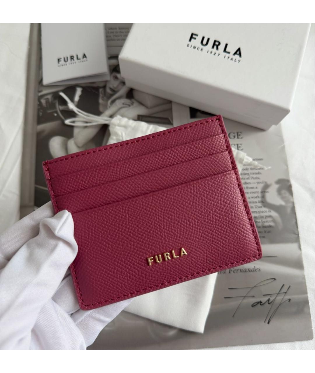 FURLA Розовый кожаный кардхолдер, фото 3