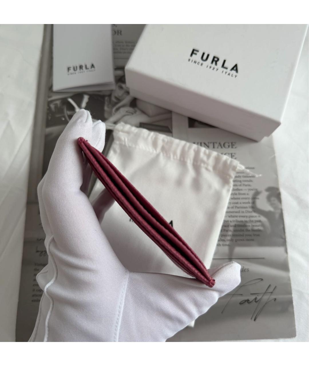 FURLA Розовый кожаный кардхолдер, фото 5