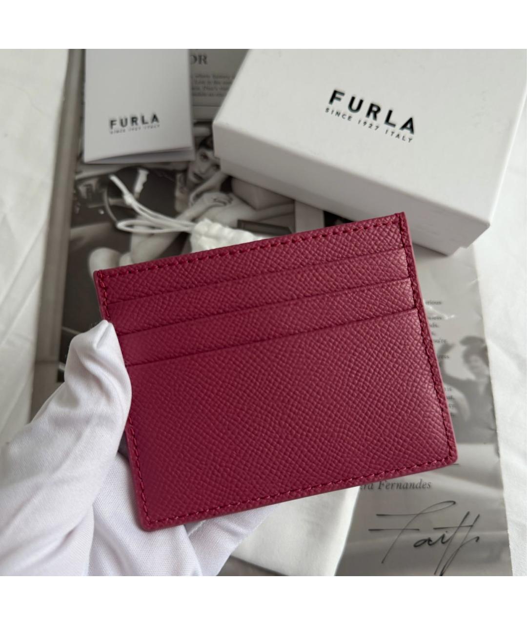 FURLA Розовый кожаный кардхолдер, фото 4