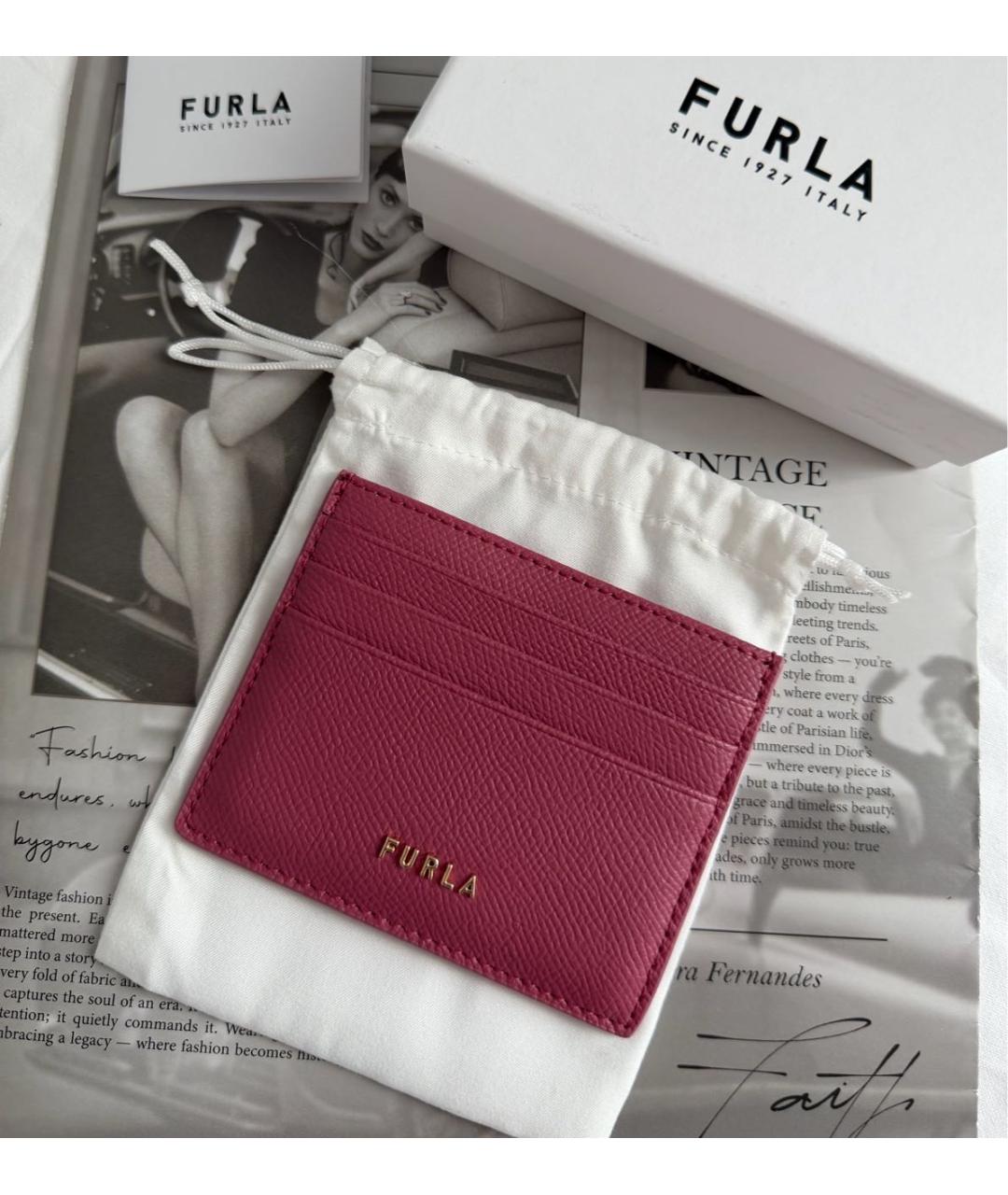FURLA Розовый кожаный кардхолдер, фото 6