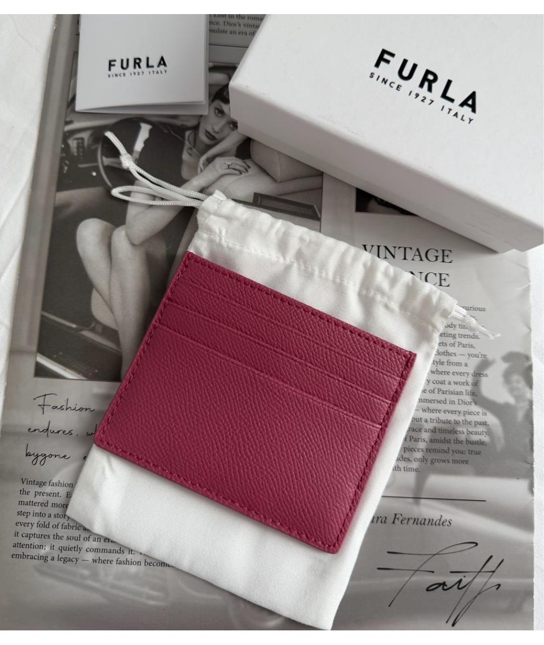 FURLA Розовый кожаный кардхолдер, фото 2