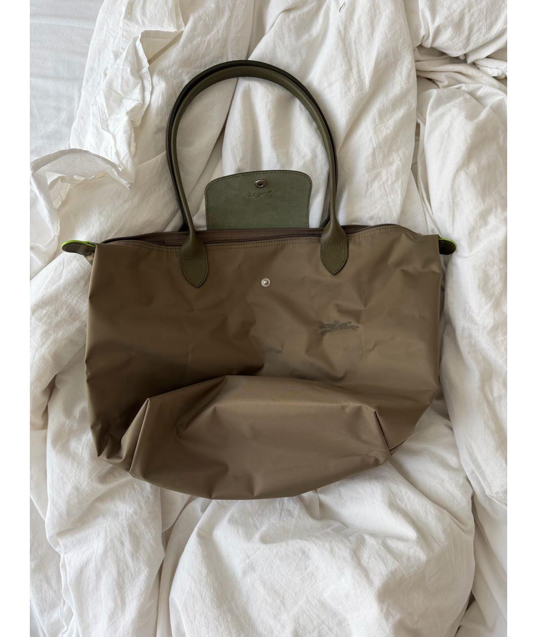 LONGCHAMP Хаки тканевая сумка тоут, фото 3