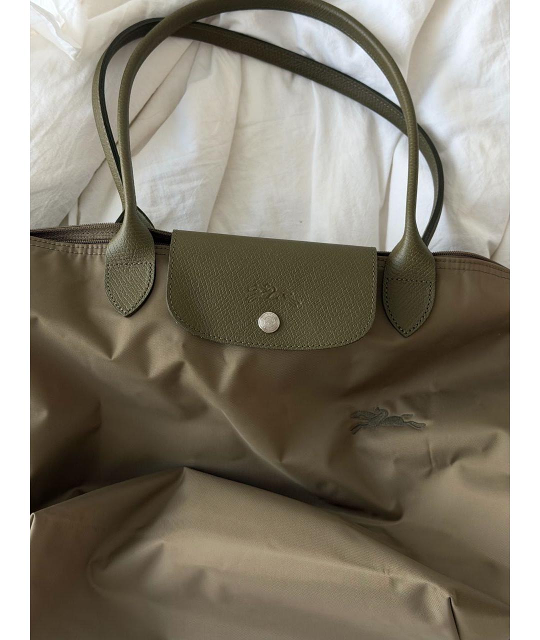 LONGCHAMP Хаки тканевая сумка тоут, фото 2