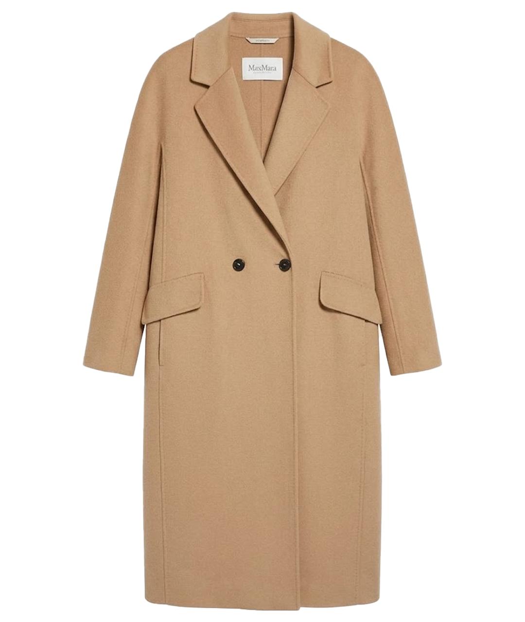 MAX MARA Коричневое шерстяное пальто, фото 1