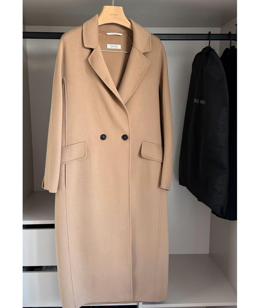 MAX MARA Коричневое шерстяное пальто, фото 9