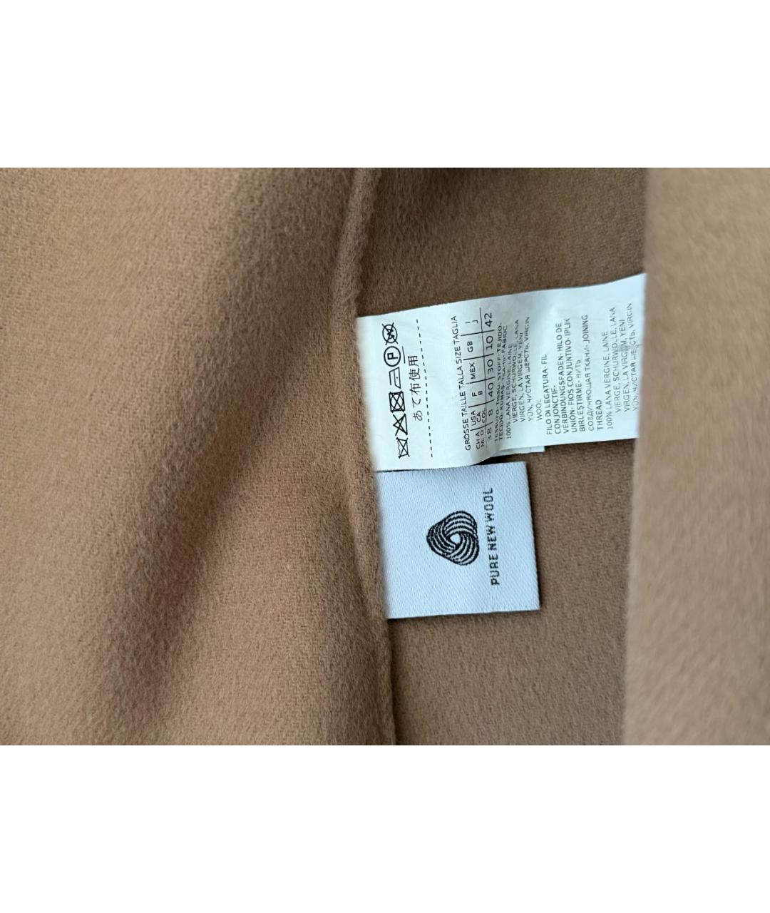 MAX MARA Коричневое шерстяное пальто, фото 7