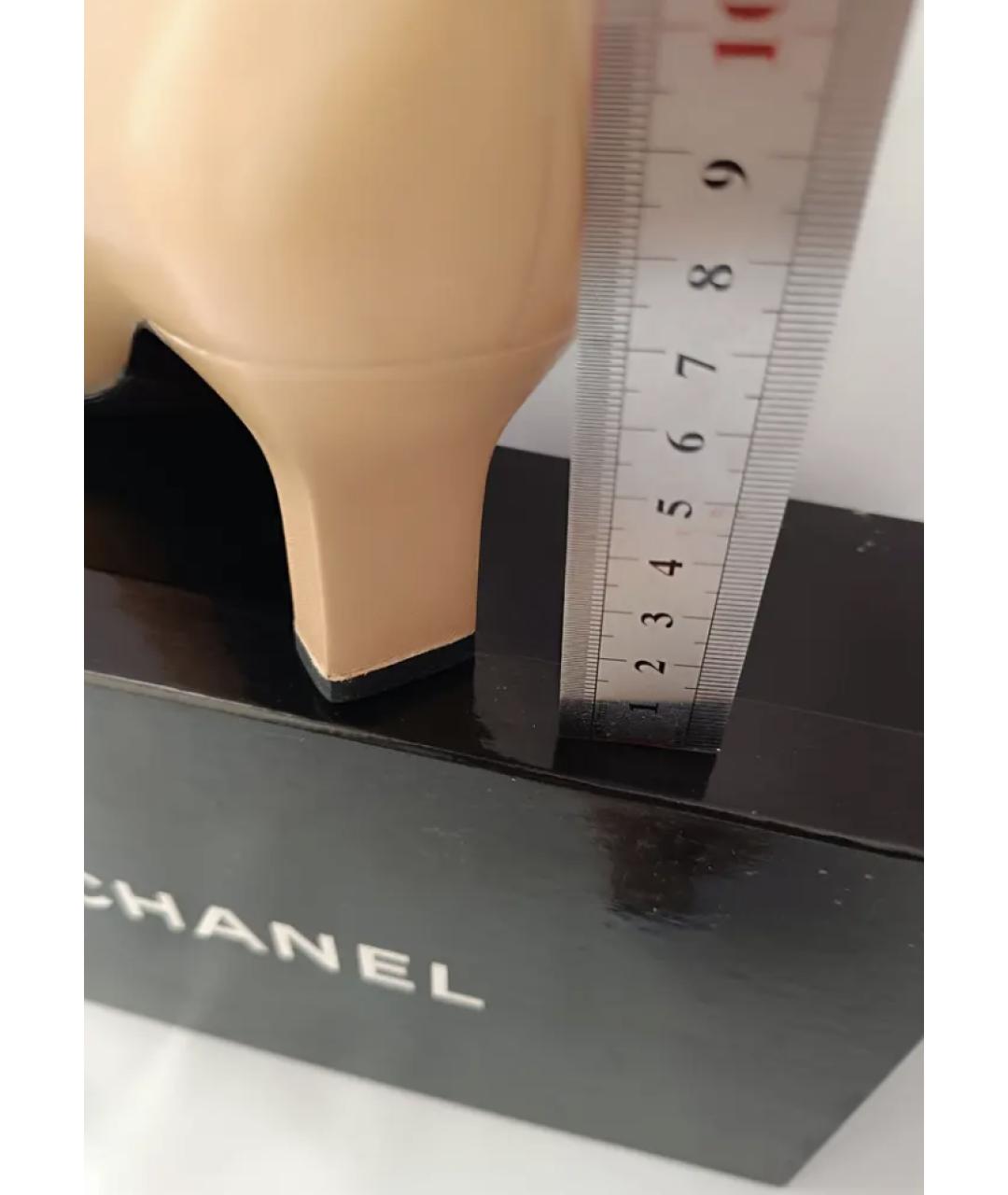 CHANEL Бежевые кожаные туфли, фото 4