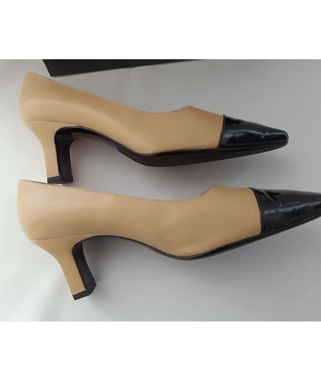 CHANEL Бежевые кожаные туфли, фото 5