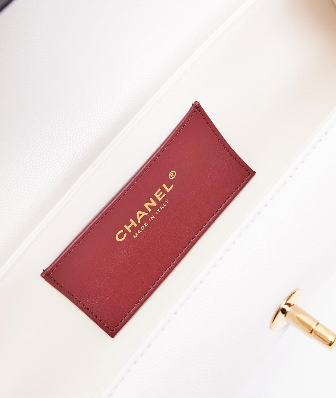 CHANEL Белая кожаная сумка через плечо, фото 5