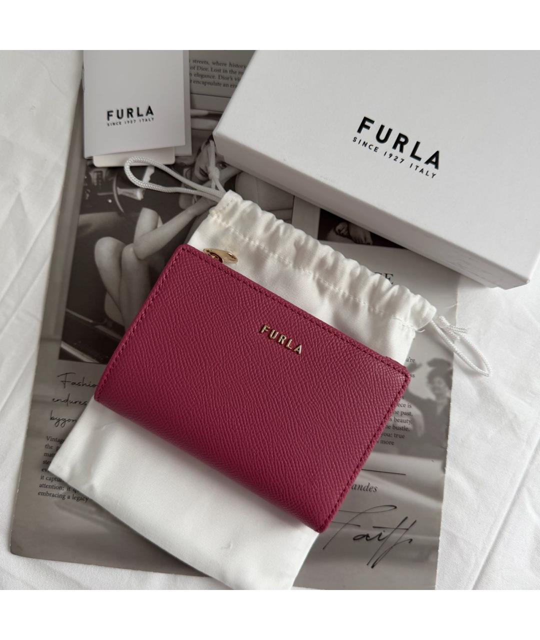 FURLA Розовый кожаный кошелек, фото 8