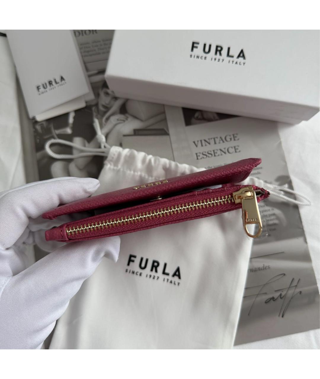 FURLA Розовый кожаный кошелек, фото 7