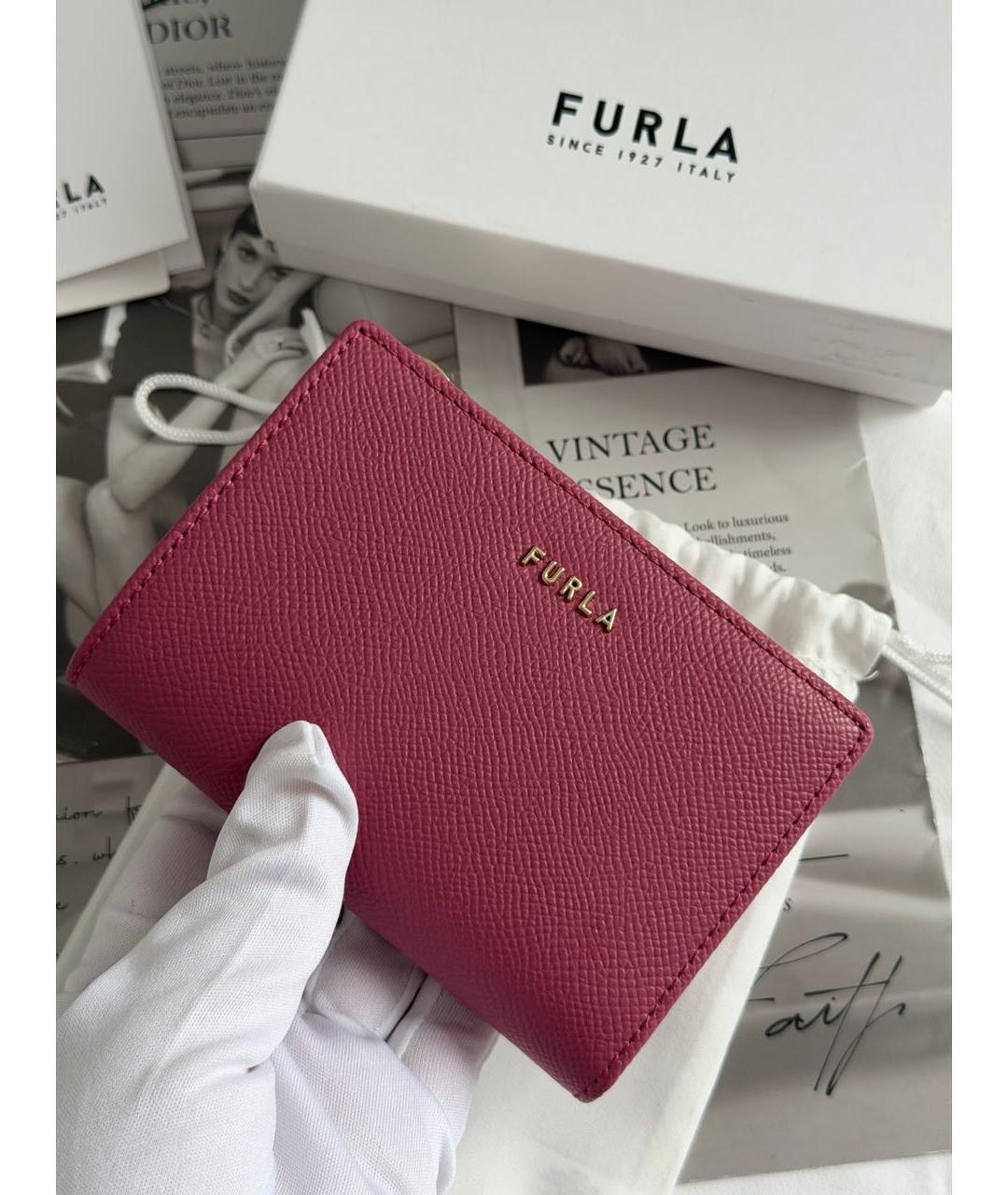 FURLA Розовый кожаный кошелек, фото 3