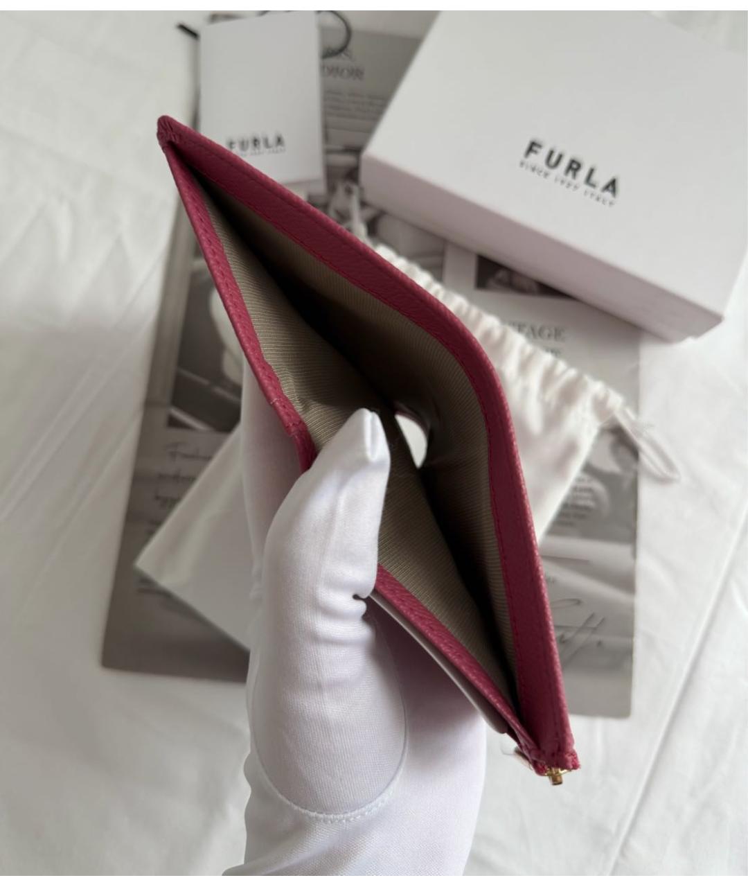 FURLA Розовый кожаный кошелек, фото 6