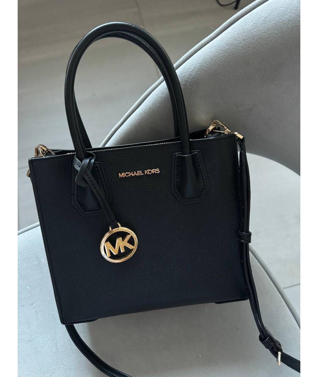 MICHAEL KORS Черная кожаная сумка через плечо, фото 4