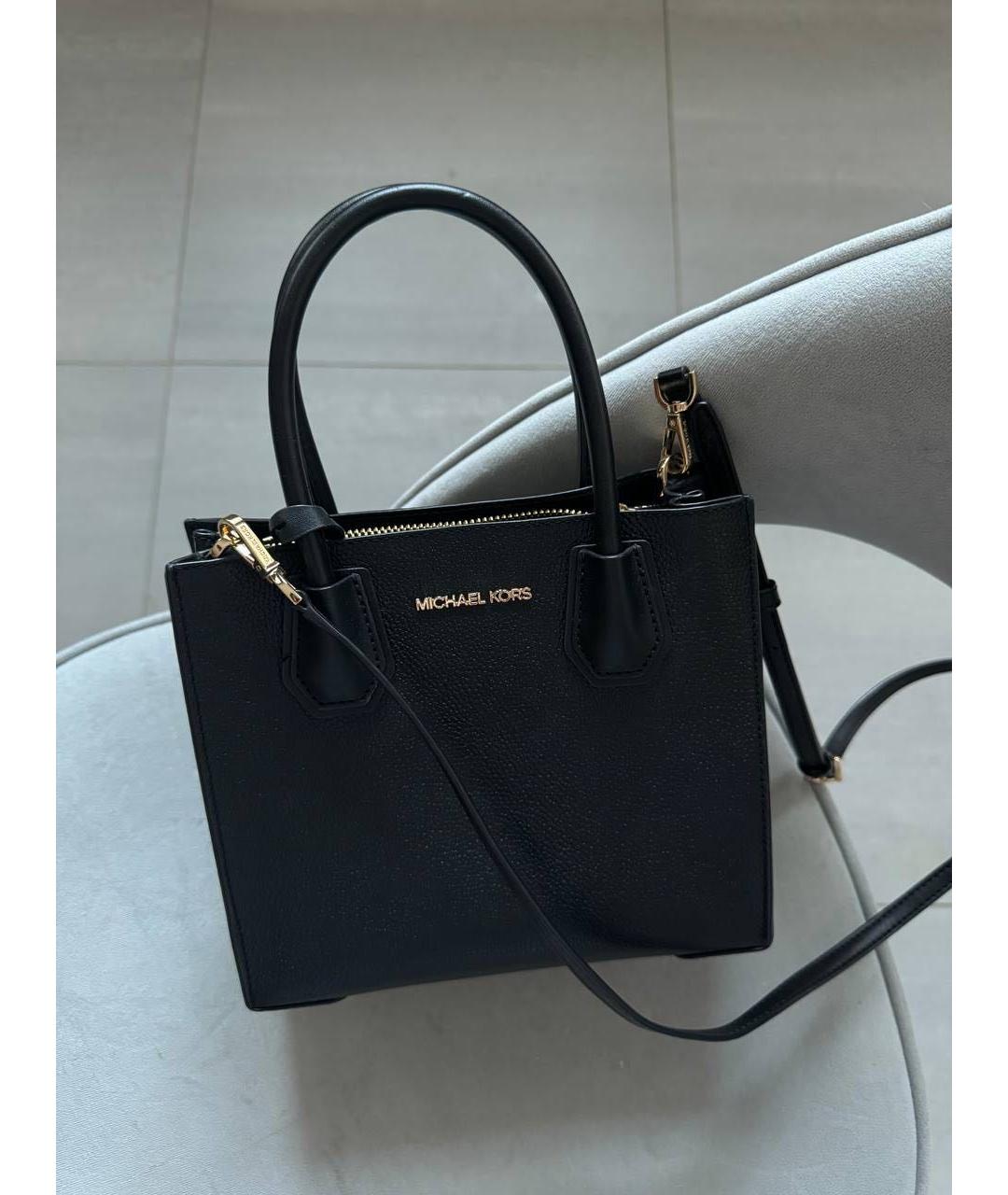 MICHAEL KORS Черная кожаная сумка через плечо, фото 2