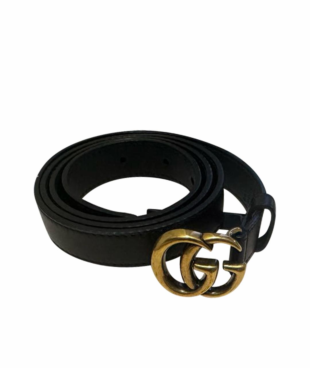 GUCCI Черный кожаный ремень, фото 1