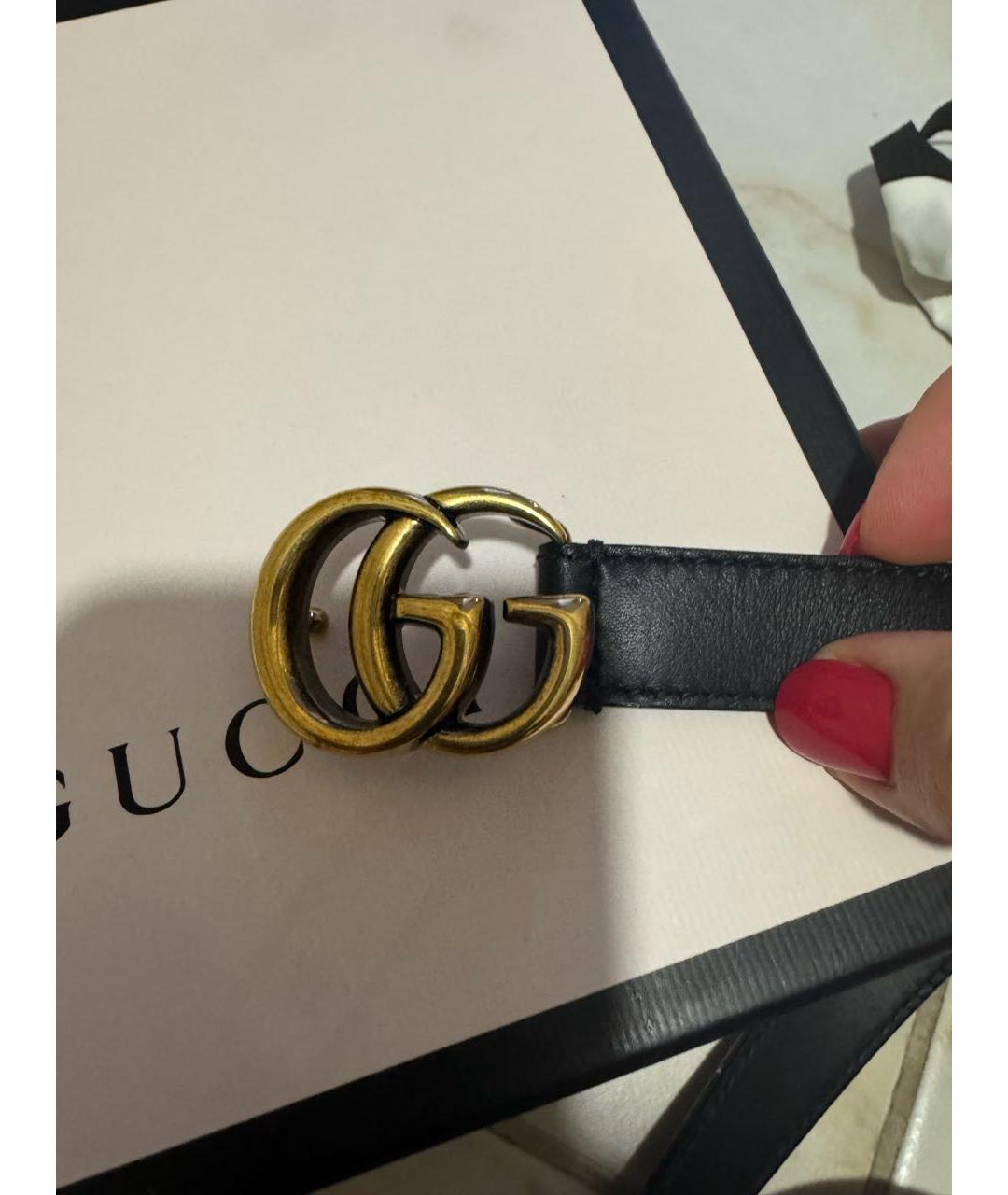 GUCCI Черный кожаный ремень, фото 4