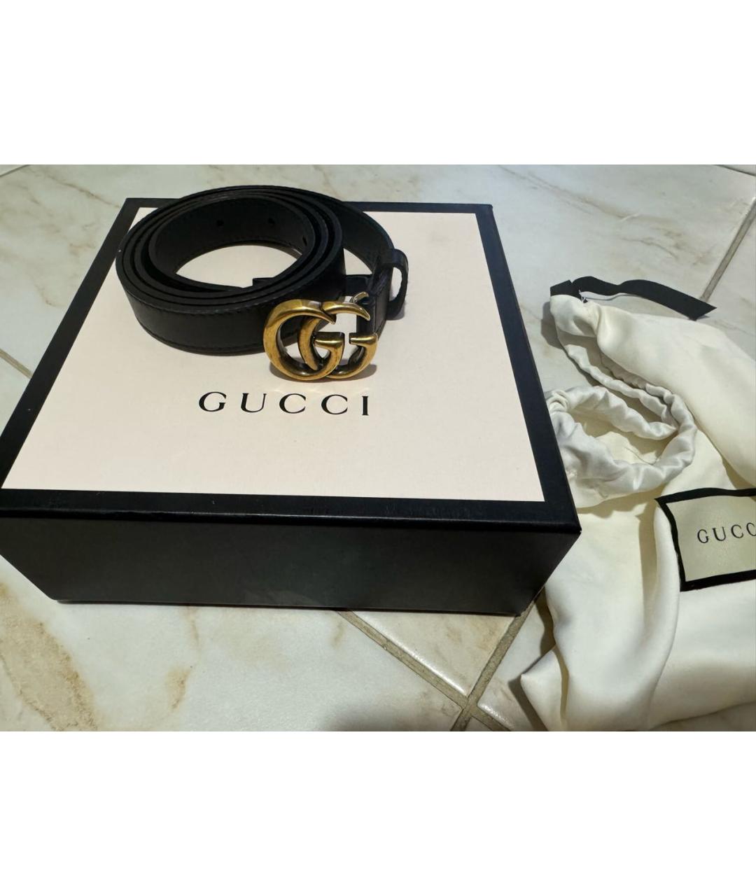 GUCCI Черный кожаный ремень, фото 5