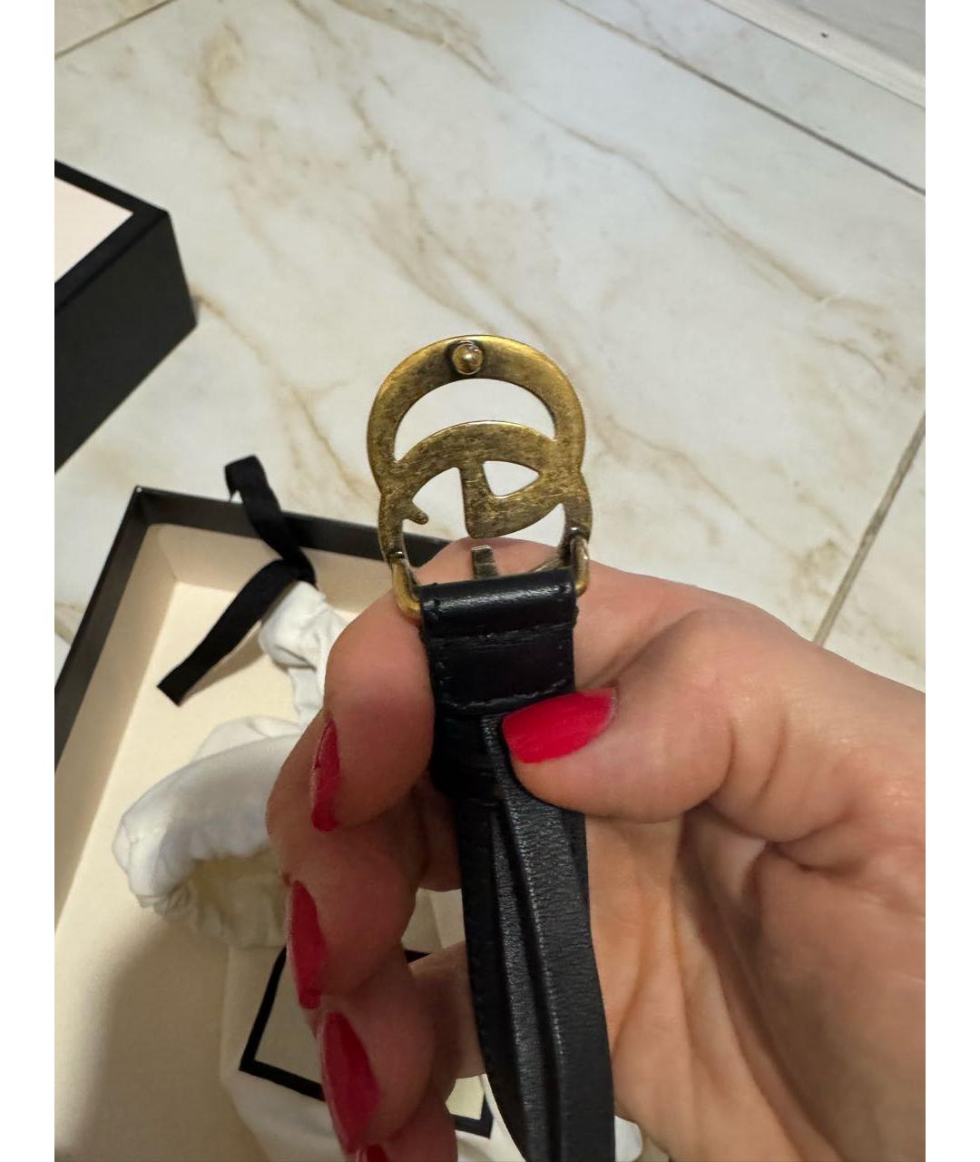 GUCCI Черный кожаный ремень, фото 2