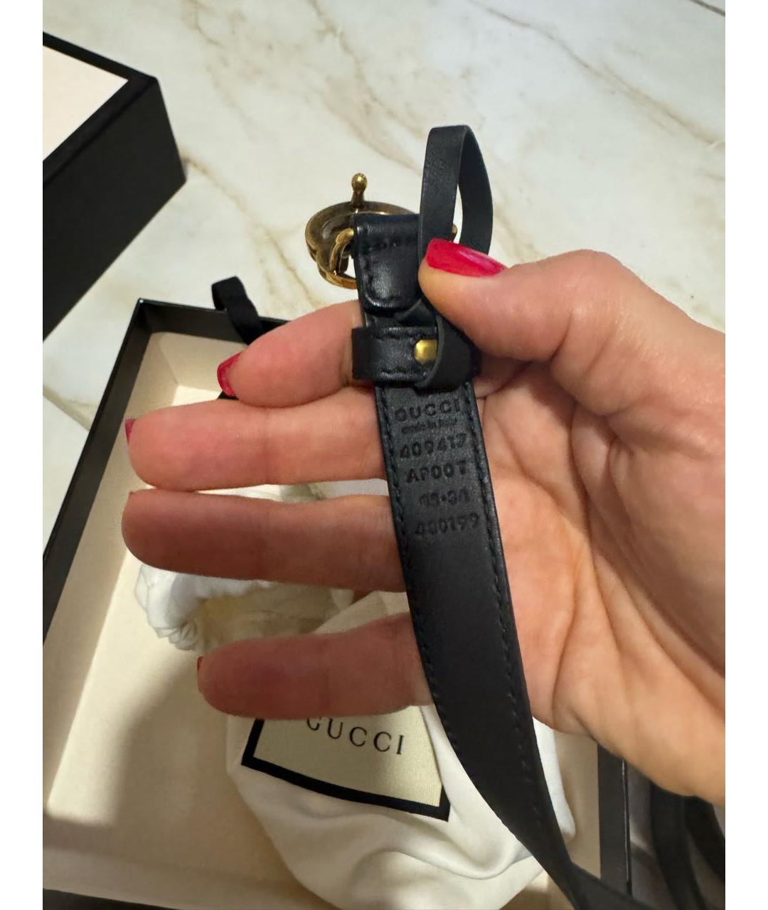 GUCCI Черный кожаный ремень, фото 3