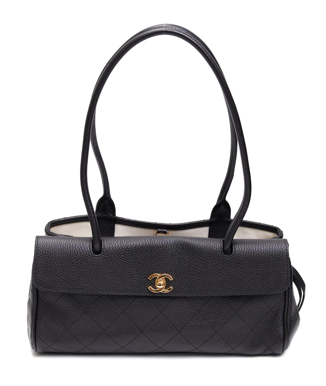 CHANEL Черная кожаная сумка через плечо, фото 1